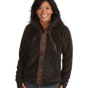 Kuhl Women’s Flight Jacket Fuzzy Fleece Brown  Size Large Full Zip Large
